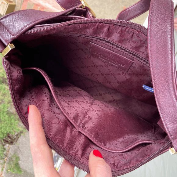 Etienne Aigner Burgundy Full-Grain Leather Shoulder Bag VTG 90s - Picture 10 of 11